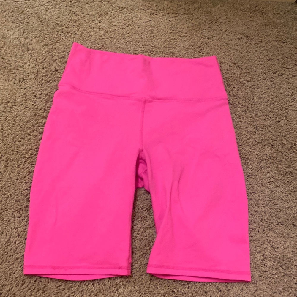 Hot pink biker shorts!
